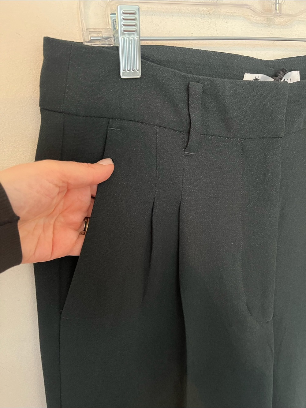 American Tall Pleated Wide Leg Trousers Midnight Green Tall 34.5” Inseam 12T - Picture 4 of 13